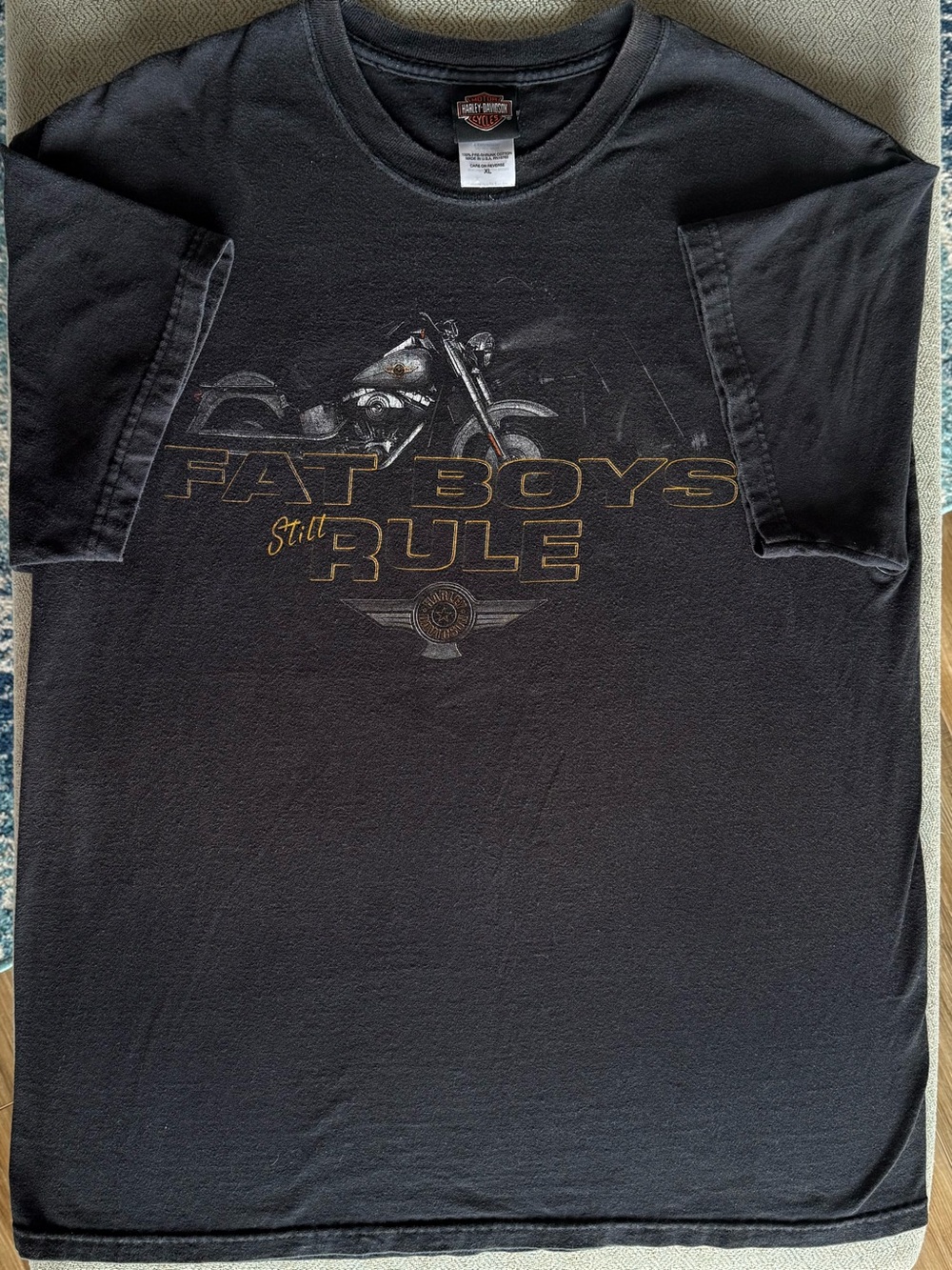 Y2K VTG 2005 Harley-Davidson fat boys rule conyers, Georgia tshirt XL